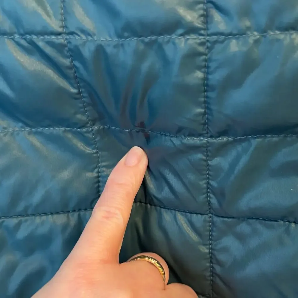 North Face Thermoball Insulated Jacket Mens Medium Teal Blue Full Zip Quilted